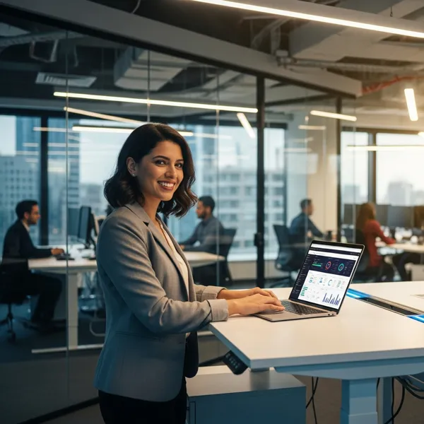 Profissional usando a plataforma BIBlue de compliance