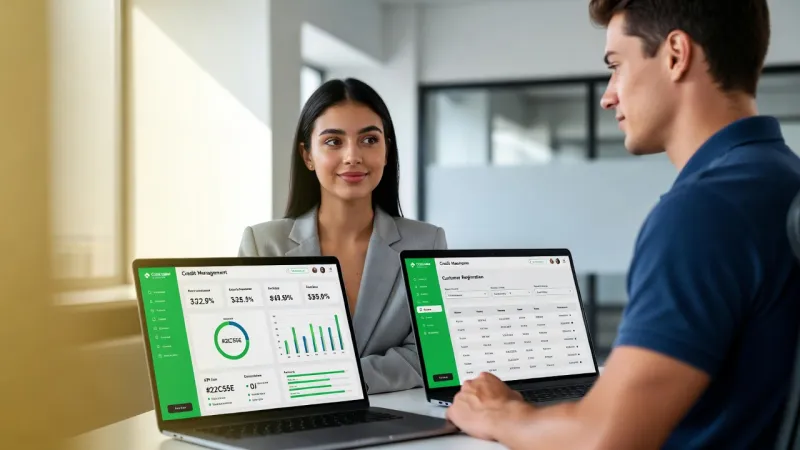 Dashboard de gestão de crédito BIBlue para cooperativas, mostrando painel com indicadores financeiros